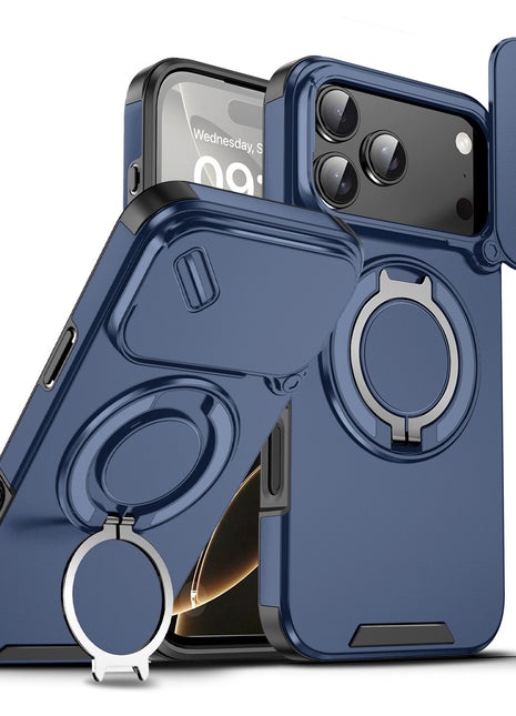 Magnetic Window Phone Case with Holder for iPhone Series