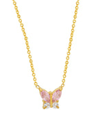 Butterfly Zircon Necklace Gold Plated Jewelry