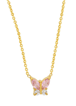 Butterfly Zircon Necklace Gold Plated Jewelry