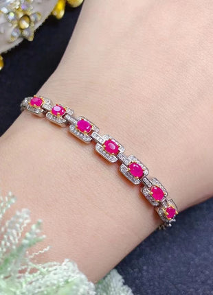 Ruby Silver Bracelet