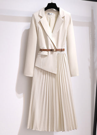 Suits with pleated dresses