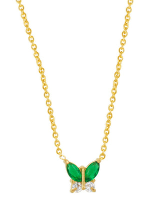 Butterfly Zircon Necklace Gold Plated Jewelry