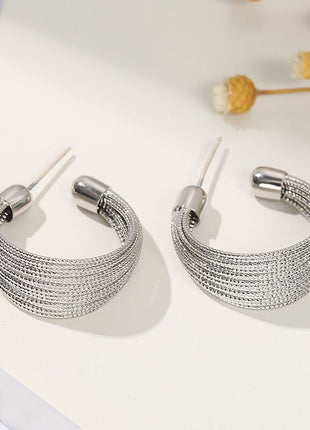 Brushed hoop earrings