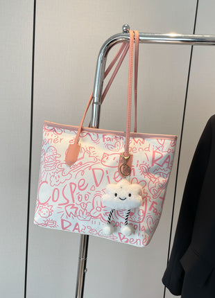Printed PU Leather Tote Bag