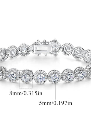 Round Cuban Zircon Tennis Bracelet for Men and Women