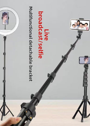 Sock, handheld selfie stick, camera, tripod