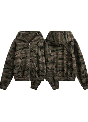 American-style camouflage hoodie jacket