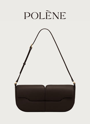 Genuine Leather Baguette Shoulder Bag