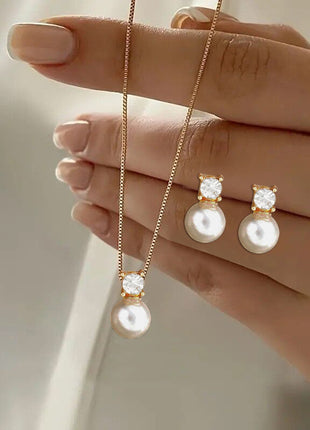 Pearl imitation jewelry set