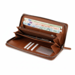 Reisebrieftasche aus Leder mit umlaufendem Reißverschluss